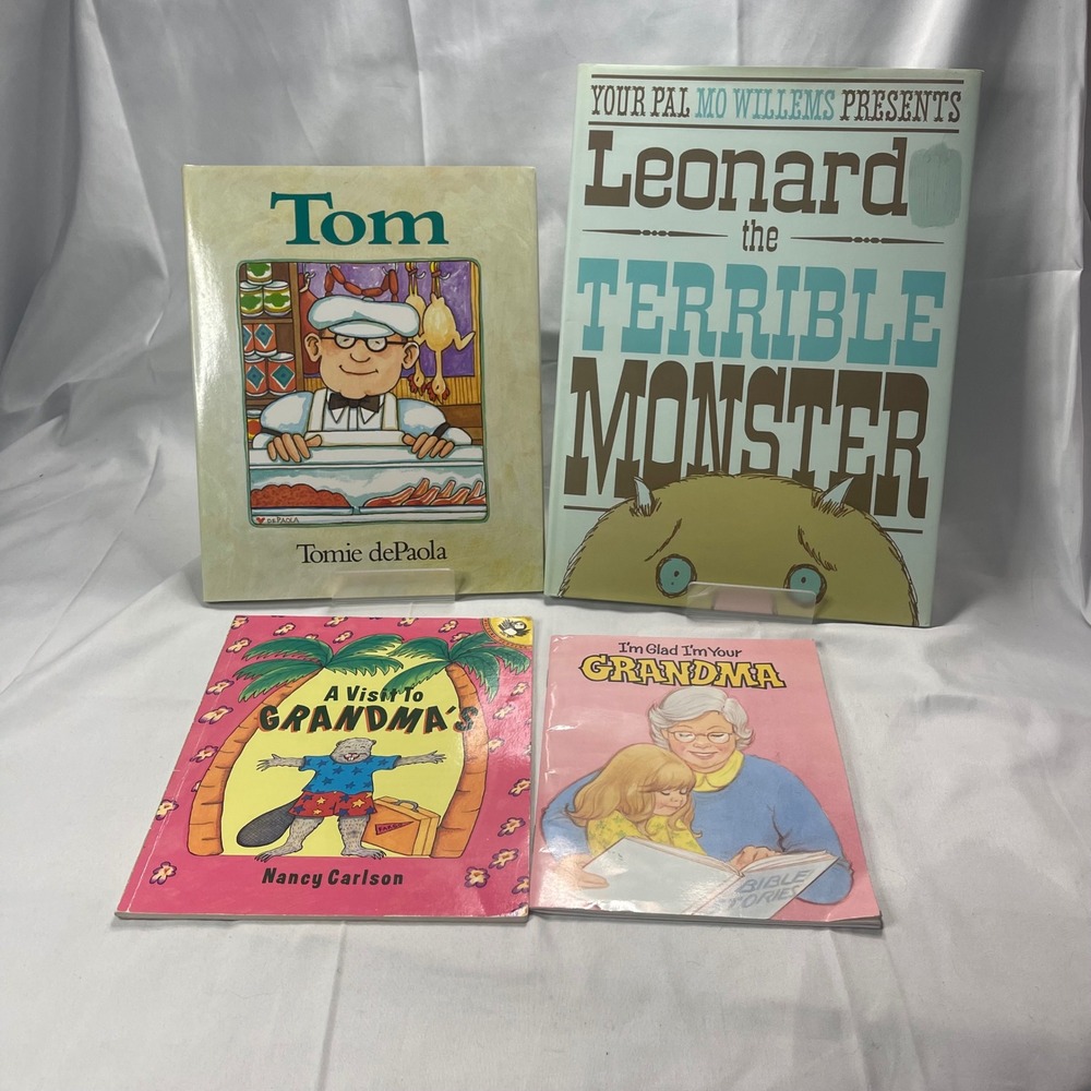 Childrens Book Lot Mo Willems Tomie dePaola Nancy Carlson Grandma Stories 4pc